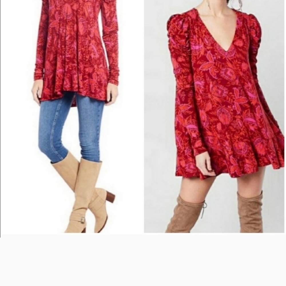 Floral Red Women's Top